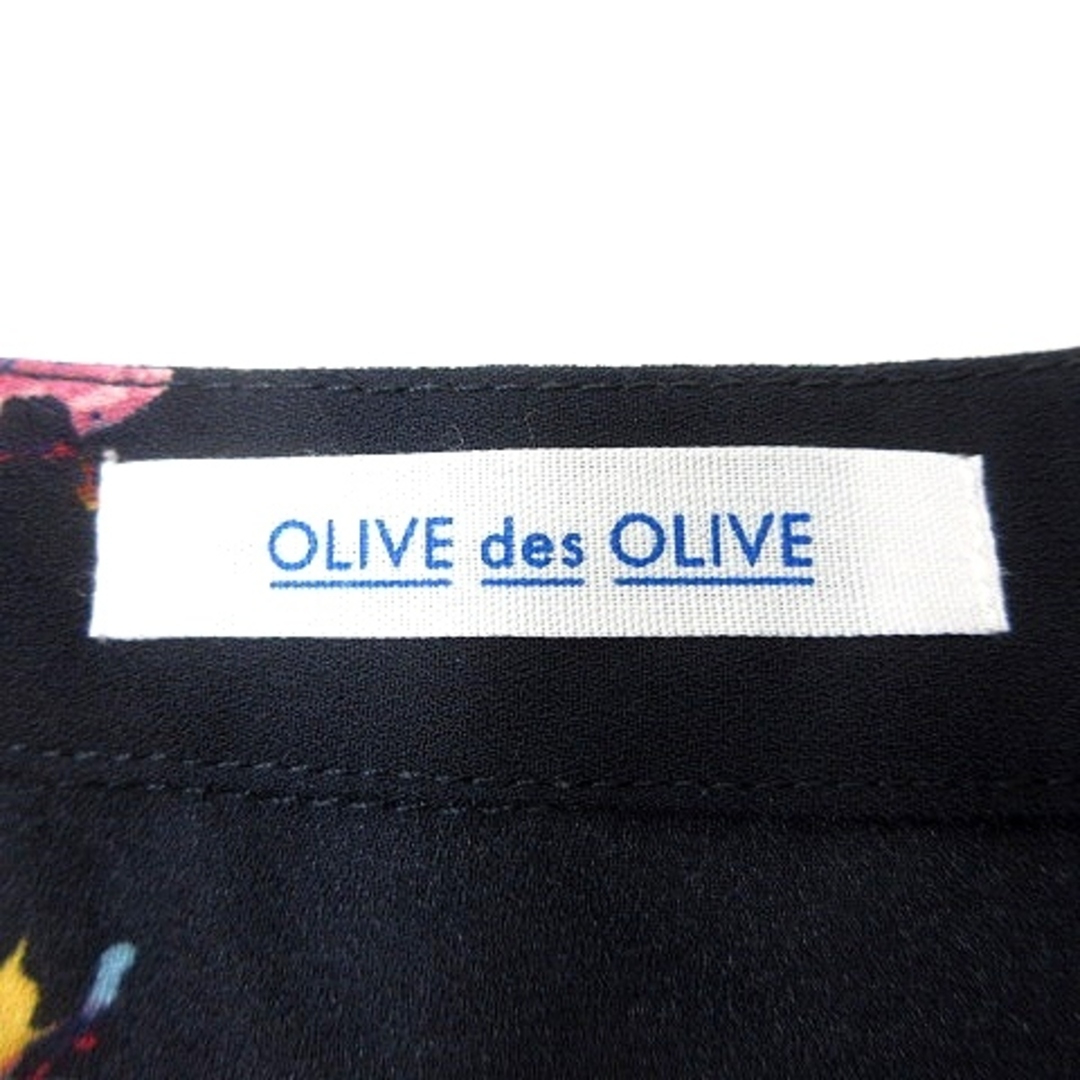 OLIVEdesOLIVE(オリーブデオリーブ)のオリーブデオリーブ ブラウス 花柄 五分袖 M 紺 ネイビー レディースのトップス(その他)の商品写真