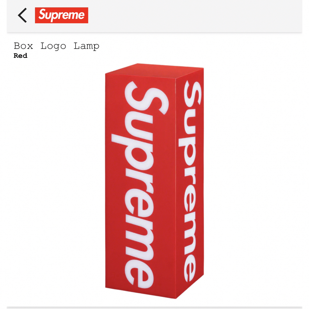 Box Logo Lamp COLOR/STYLE：Red SIZE