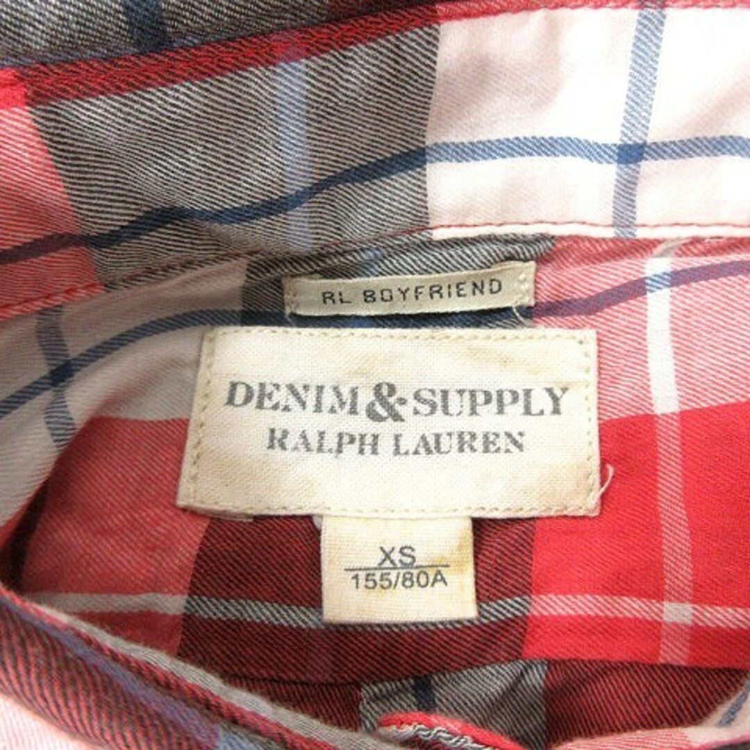 Denim & Supply Ralph Lauren(デニムアンドサプライラルフローレン)のデニム&サプライ ラルフローレン ステンカラーシャツ チェック 長袖 XS 赤 メンズのトップス(シャツ)の商品写真