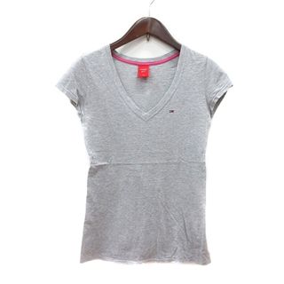 トミーガール(tommy girl)のトミーガール カットソー Tシャツ Vネック ワンポイント 半袖 XS グレー(Tシャツ(半袖/袖なし))