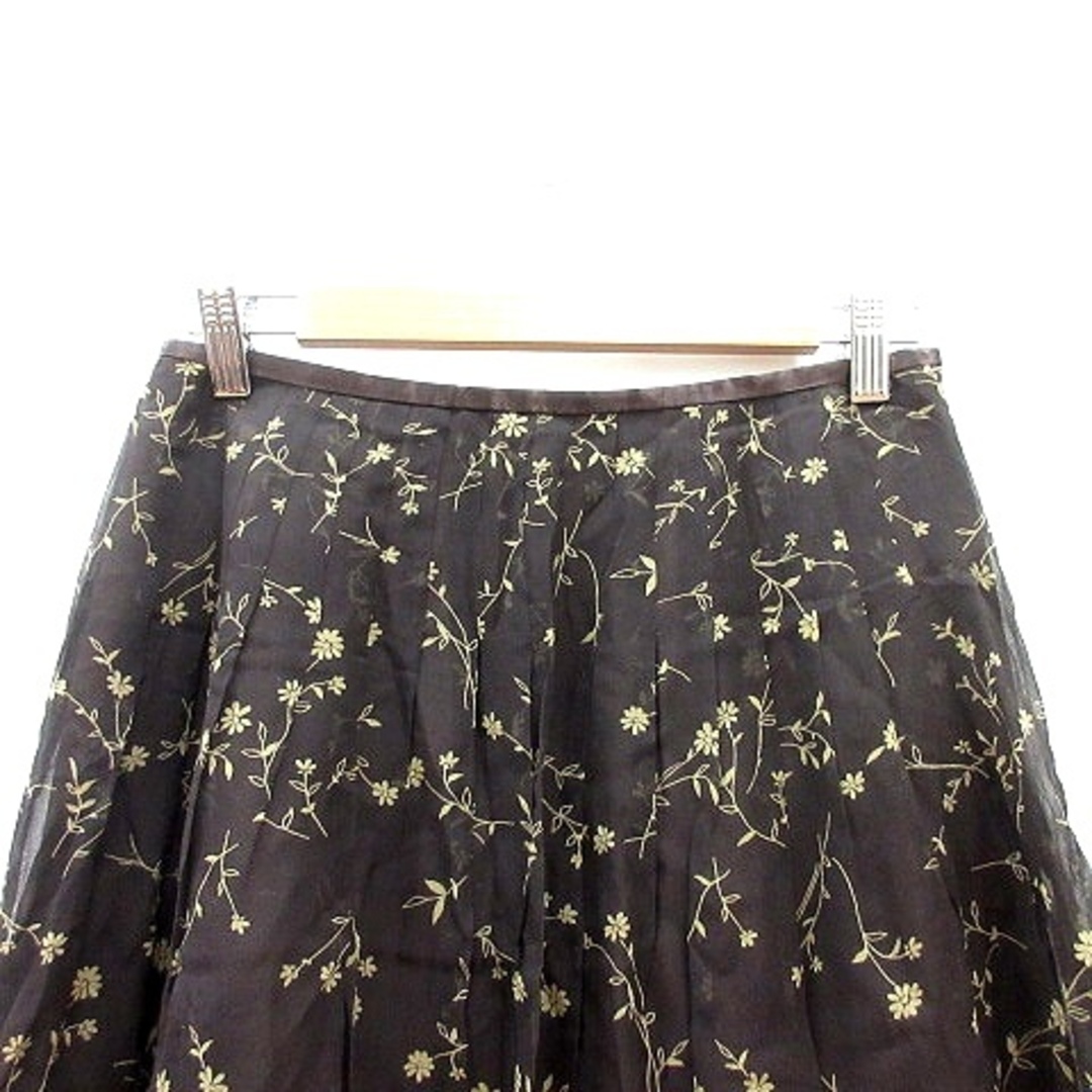 COMME CA ISM(コムサイズム)のコムサイズム COMME CA ISM フレアスカート ひざ丈 花柄 L 茶 レディースのスカート(ひざ丈スカート)の商品写真