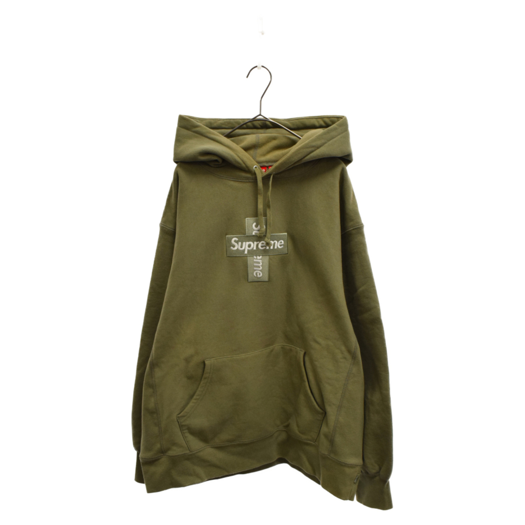 シュプリーム ボックスロゴ　パーカー　Box Logo Hooded カーキ　L