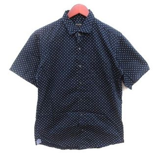 メンズビギ(MEN'S BIGI)のメンズビギ ステンカラーシャツ ドット 半袖 紺 ネイビー /AU(シャツ)