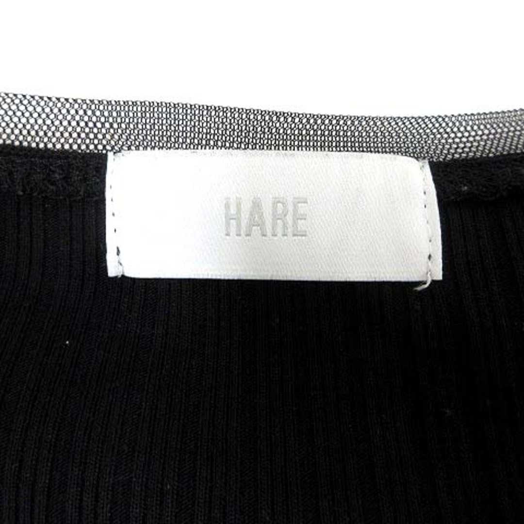 HARE(ハレ)のハレ HARE ニット カットソー 切替 シースルー 長袖 F 黒 ブラック レディースのトップス(ニット/セーター)の商品写真