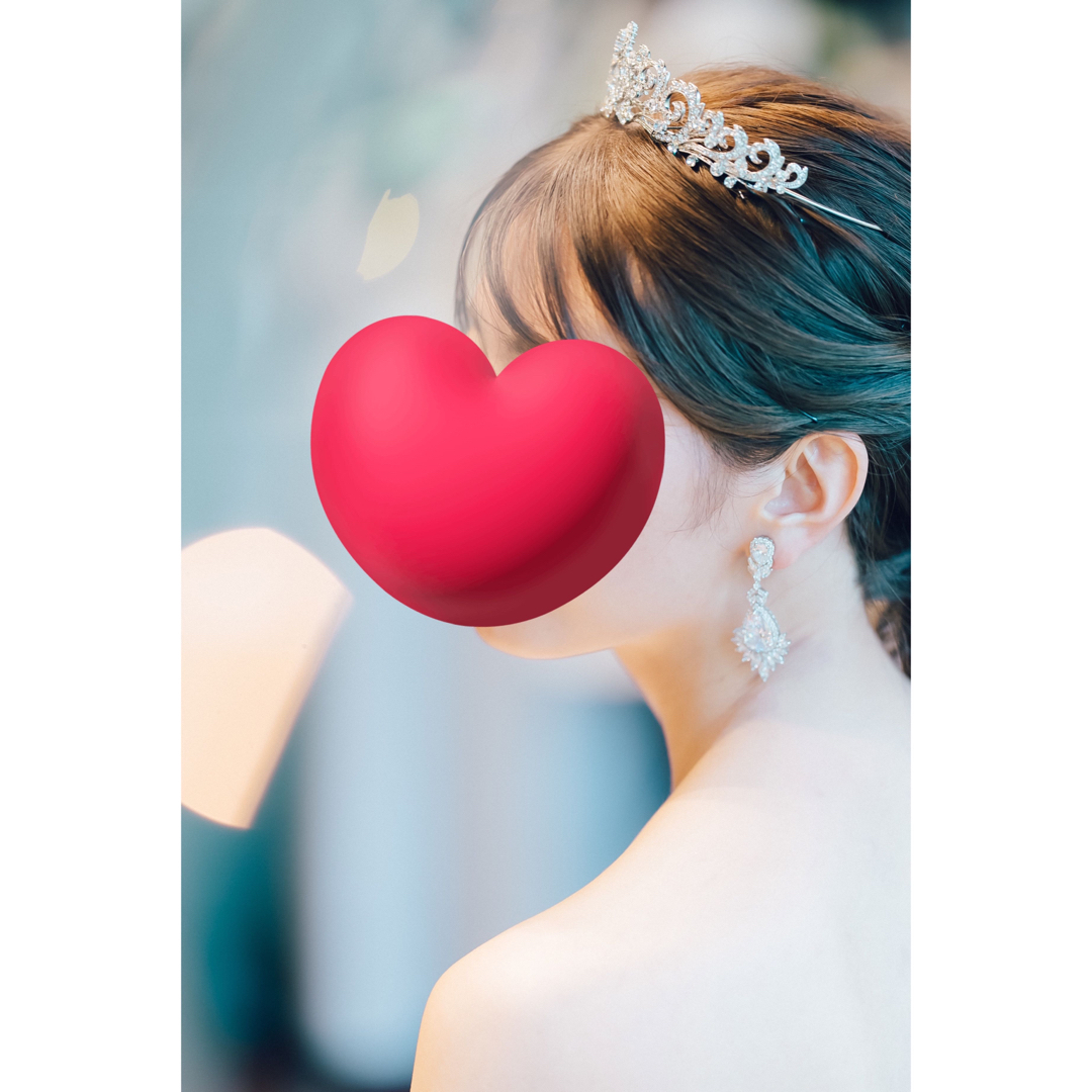 【イヤリング】シャンデリアイヤリング　 結婚式　キュービックジルコニア ハンドメイドのウェディング(ヘッドドレス/ドレス)の商品写真