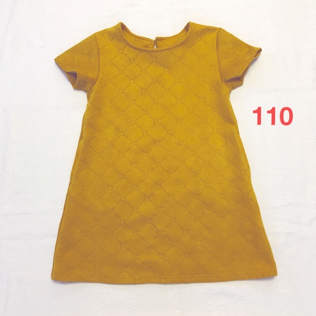 ワンピース　スエード調　半袖ワンピース　110 キッズ/ベビー/マタニティのキッズ服女の子用(90cm~)(ワンピース)の商品写真