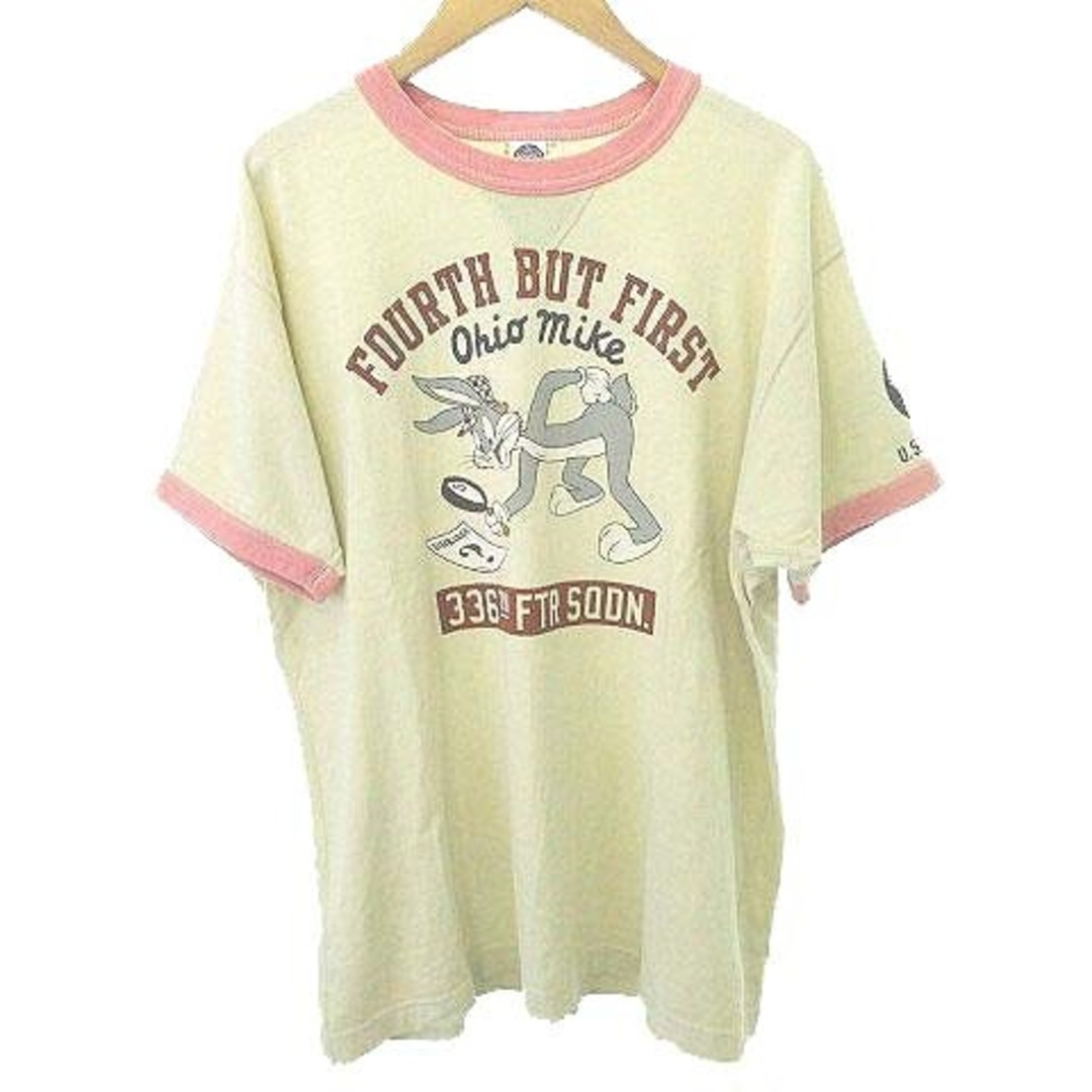 トイズマッコイ バックスバニー Tシャツ カットソー Ｌ ベージュ×ピンク