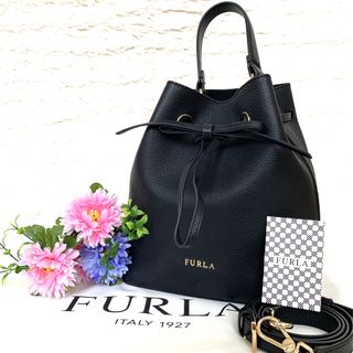 Furla - 超美品☆フルラ コスタンザ 巾着 ショルダーバッグ ブラック