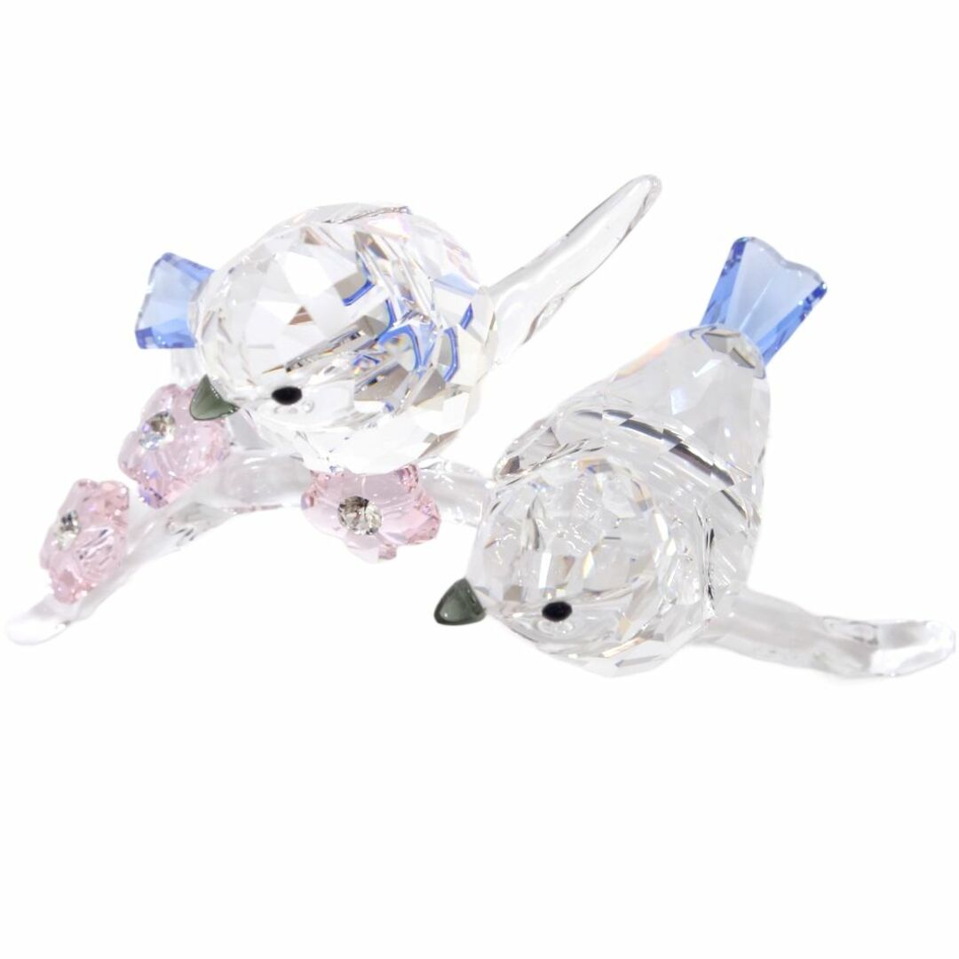 スワロフスキー SWAROVSKI アオガラ BLUE TITS BIRD COUPLE フィギュリン クリスタル クリア / 083784 ☆未使用 3