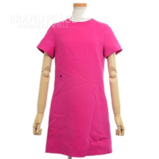 ディオール(Dior)のディオール ストレートドレス BEE刺繍 ラニピンク ワンピース 34サイズ(ひざ丈ワンピース)