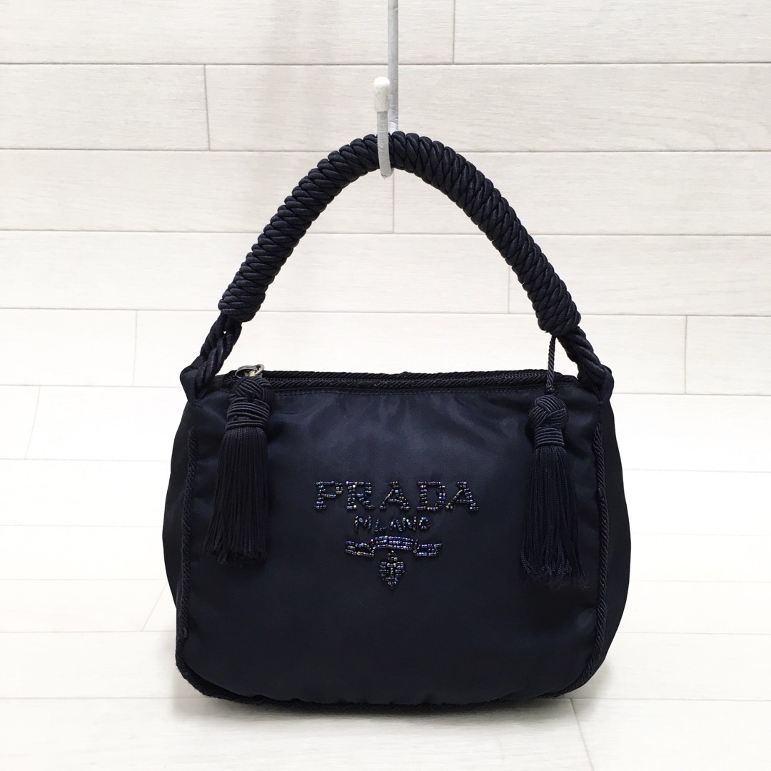 ☆良品・白タグ付☆PRADA TESSUTO ナイロン タッセル ハンドバッグ