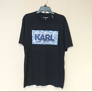 カールラガーフェルド(Karl Lagerfeld)の新品 メンズ L カールラガーフェルド Tシャツ ビッグT ボックスロゴ  迷彩(Tシャツ/カットソー(半袖/袖なし))