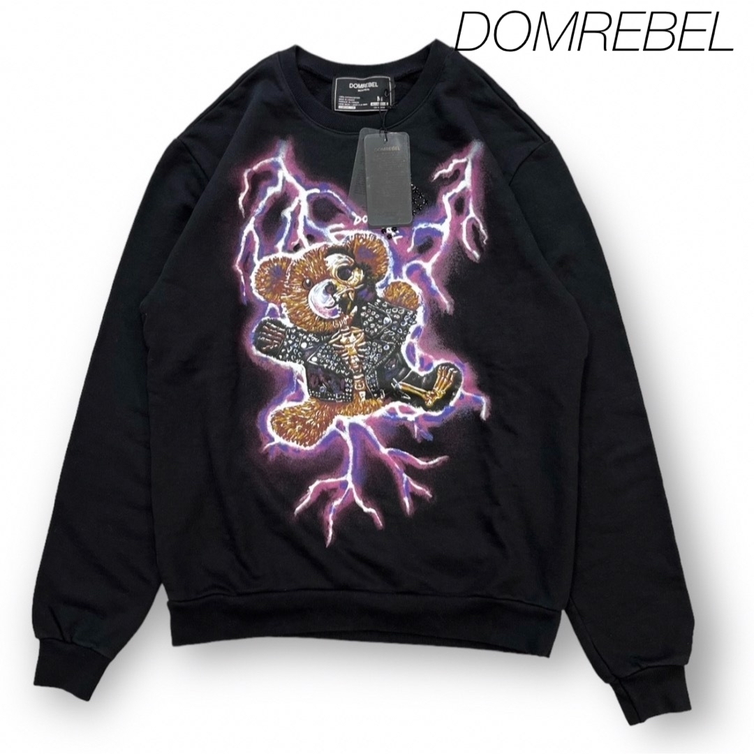 ベアー【新品】ドムレーベル・DOMREBEL クルーネックスウェット　M ブラック