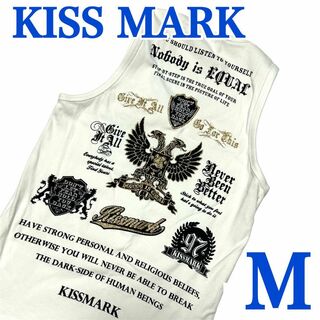 キスマーク(kissmark)のkiss mark タンクトップ　カットソー　タイトフィット　スリム　白　M(タンクトップ)