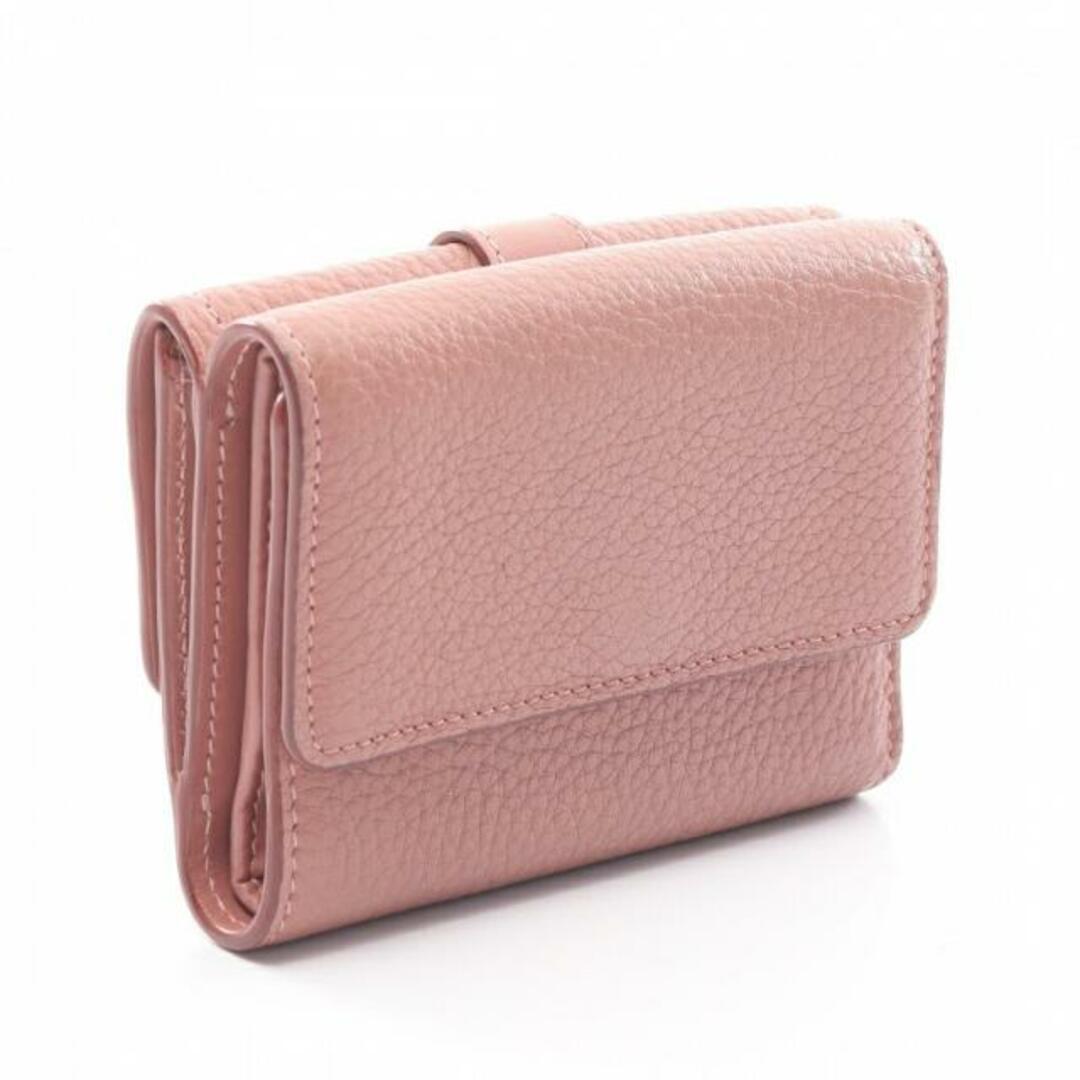 Chloe - ABY アビー Wホック財布 三つ折り財布 レザー ダスティピンク