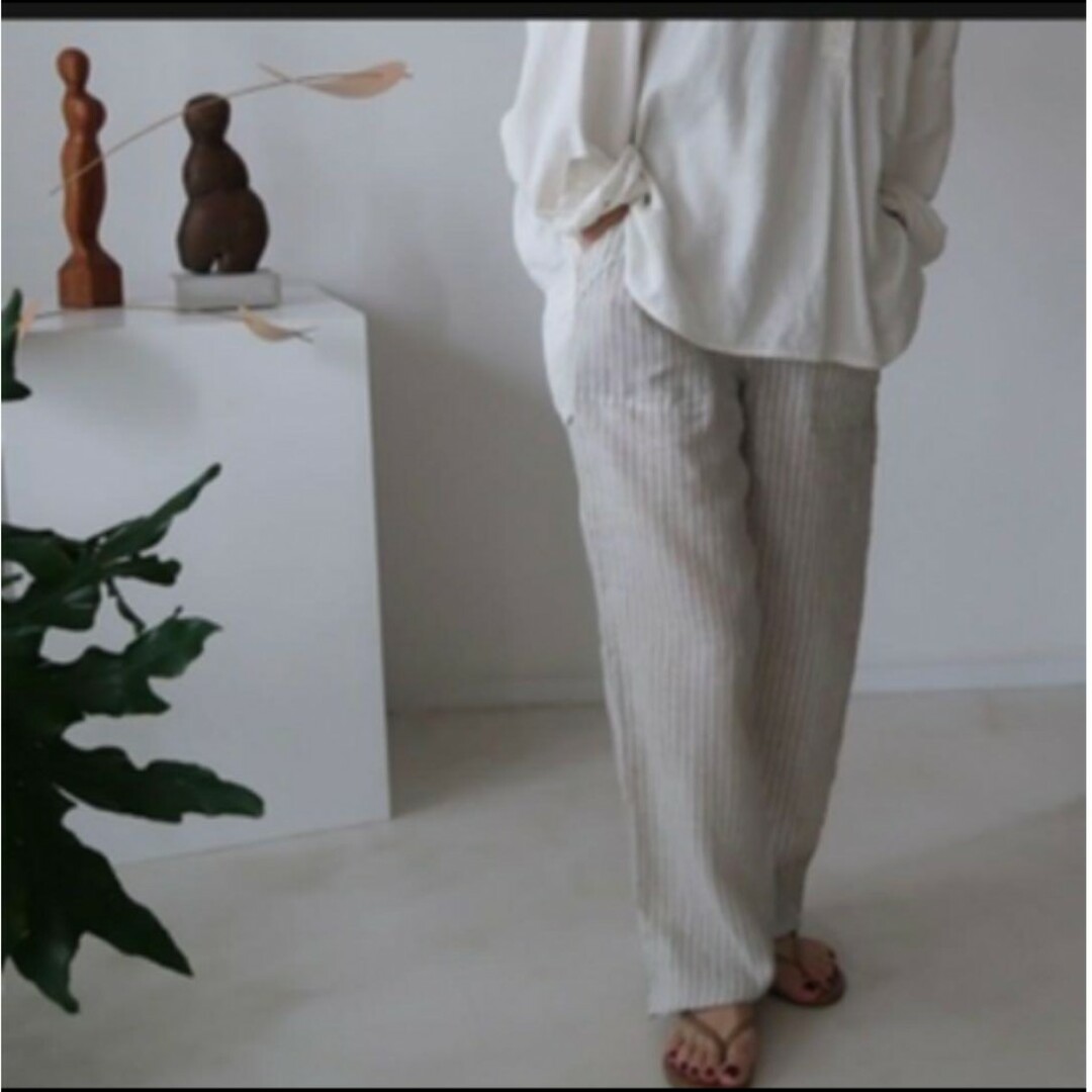 ARGUE(アギュー)のARGUE STRIPE LINEN MERROW PANTS レディースのパンツ(カジュアルパンツ)の商品写真