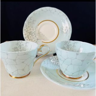 エインズレイ(Aynsley China)のアンティークエインズレイ  水色　2客セット(食器)