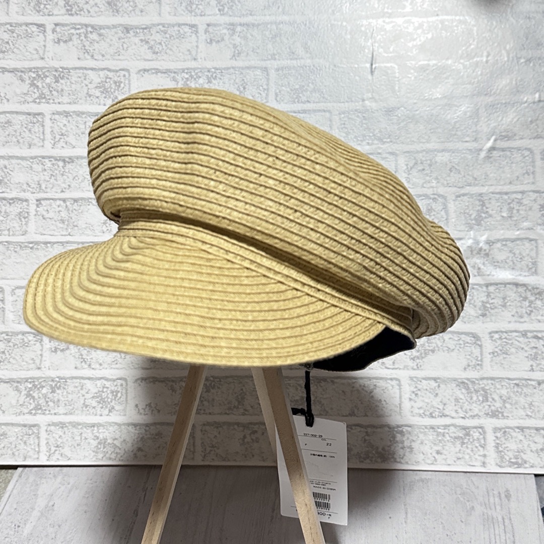 petit main(プティマイン)の新品・未使用✨プティマインリアン ブレードキャスケット 帽子　麦わら帽子　調整可 レディースの帽子(キャスケット)の商品写真