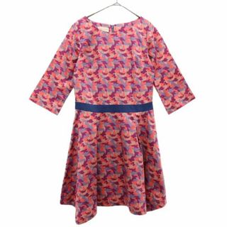 ローラアシュレイ(LAURA ASHLEY)のローラアシュレイ 総柄 七分袖ワンピース 0 ピンク系 LAURA ASHLEY レディース 【中古】  【230822】(ミニワンピース)