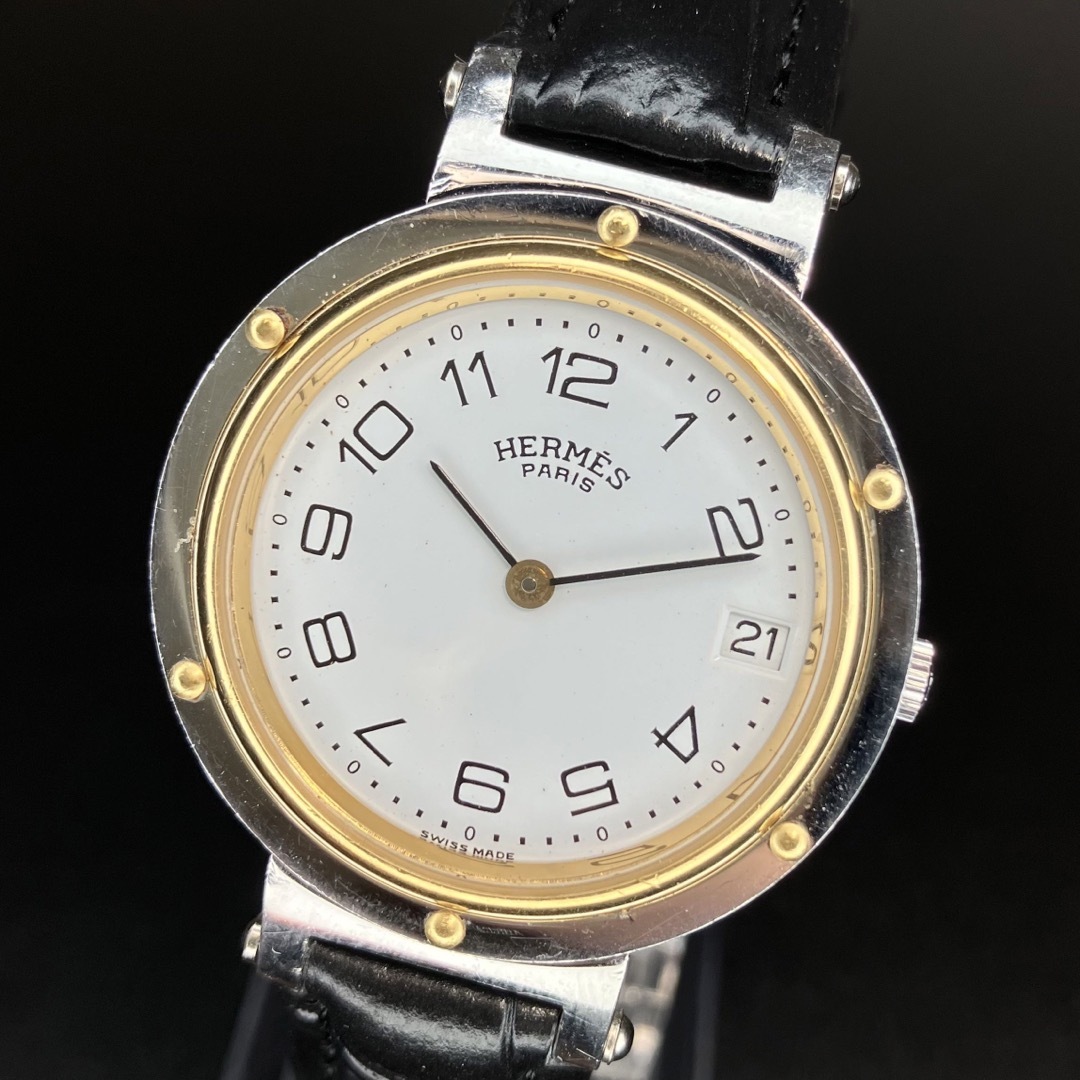 Hermes - 【正規品 稼働品】エルメス 腕時計 クリッパー ゴールド