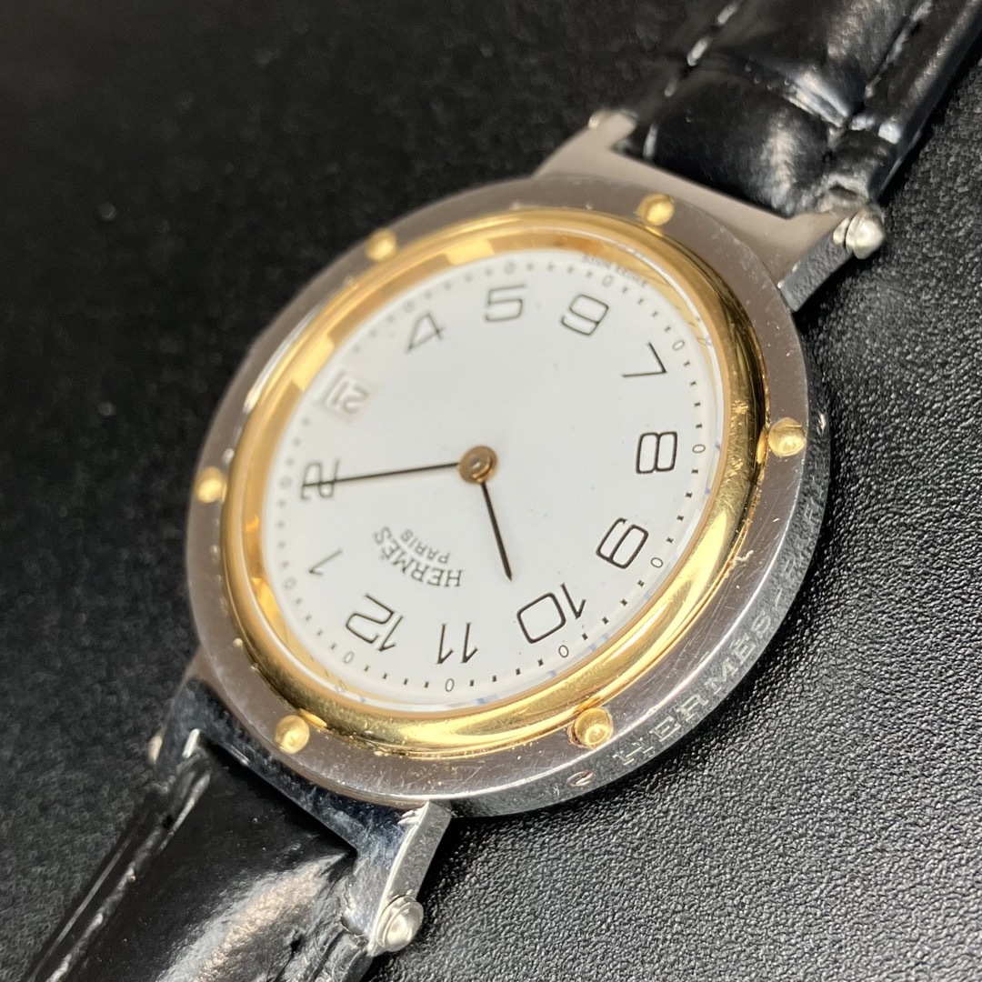 Hermes - 【正規品 稼働品】エルメス 腕時計 クリッパー ゴールド
