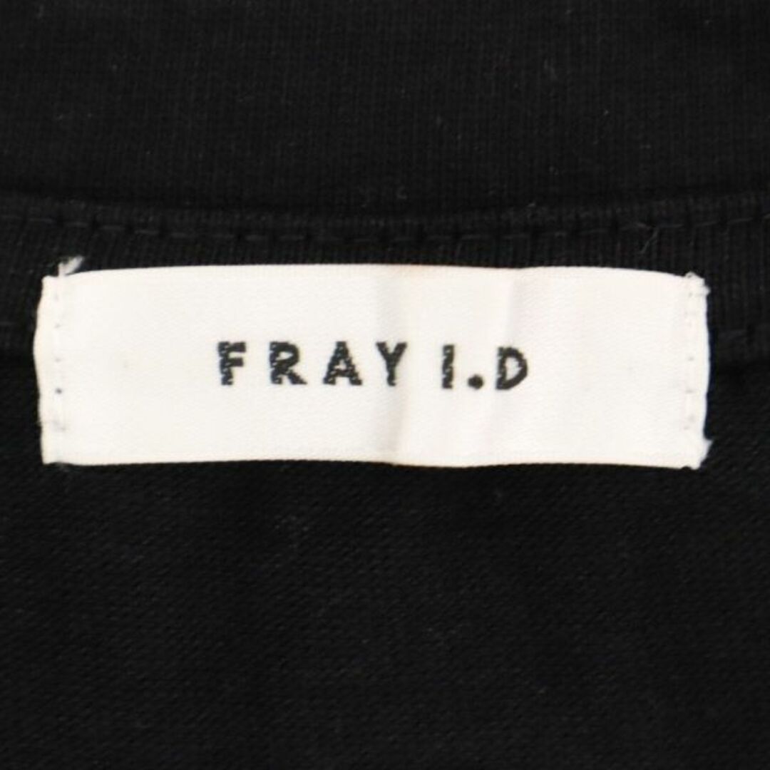 FRAY I.D(フレイアイディー)のフレイアイディー プリント ノースリーブ カットソー F ブラック FRAY I.D Tシャツ 日本製 レディース 【中古】  【230822】 メール便可 レディースのトップス(Tシャツ(半袖/袖なし))の商品写真