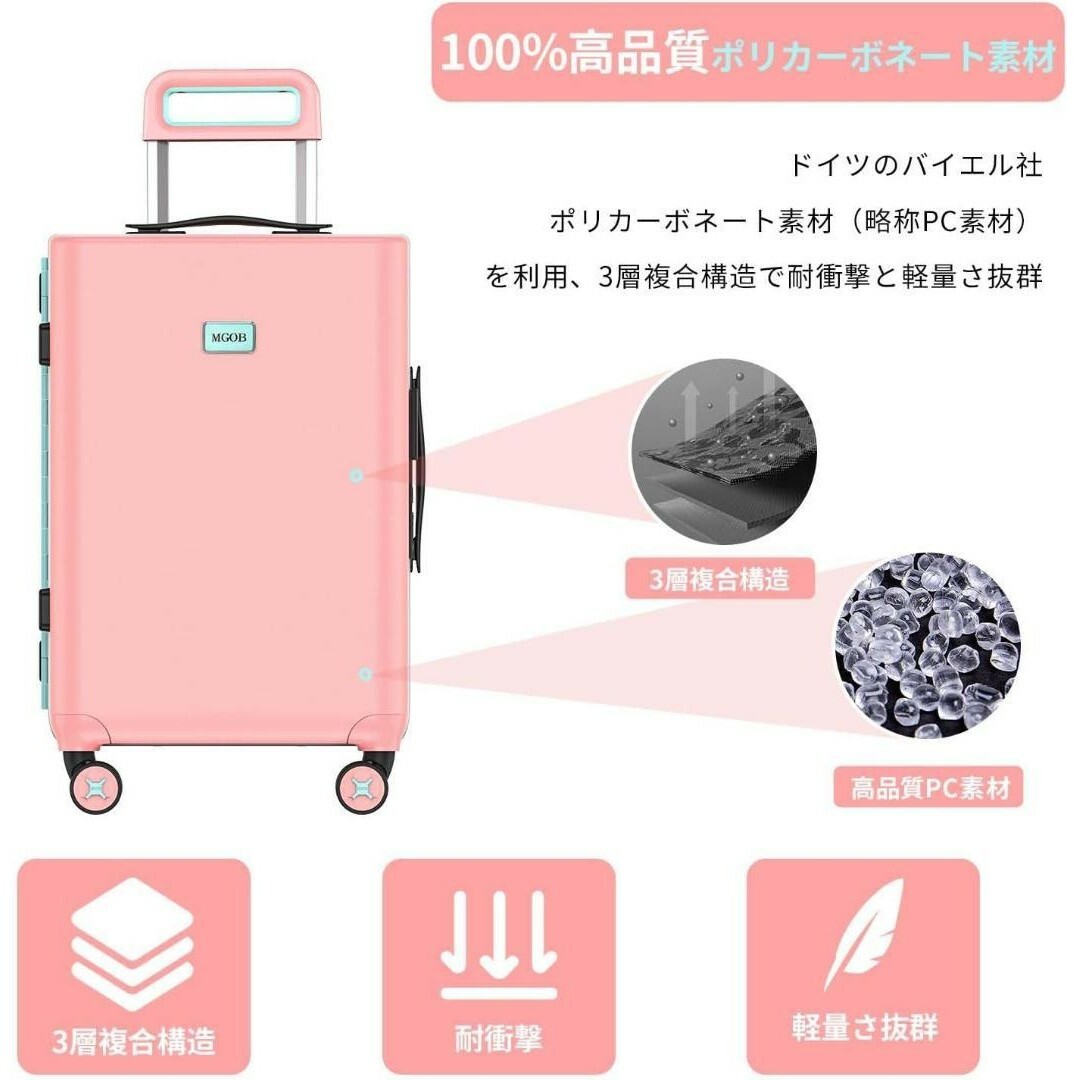 【差がつくおしゃれデザイン⭐】スーツケース⭐キャリーケース Sサイズ 機内持込み レディースのバッグ(スーツケース/キャリーバッグ)の商品写真