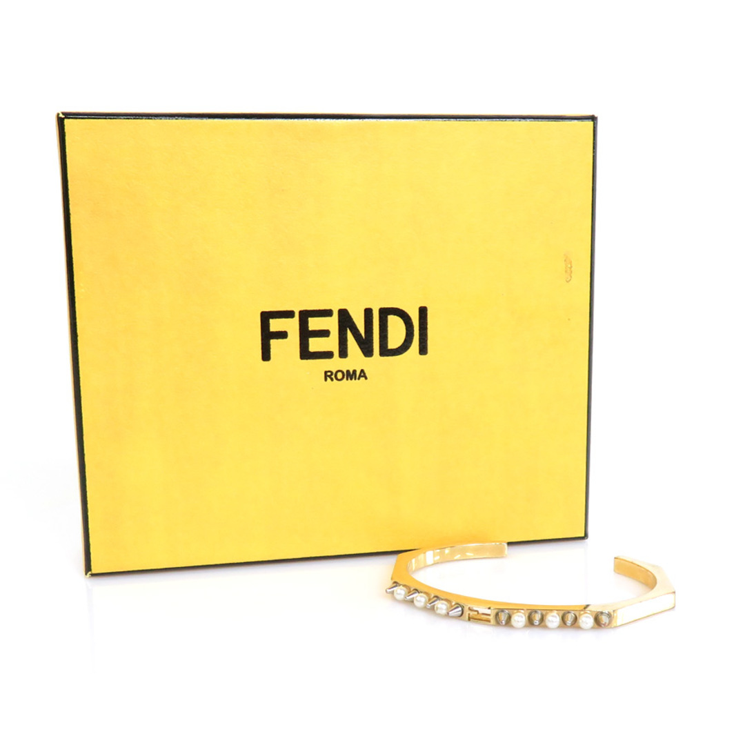 フェンディ FENDI バングル メタル/フェイクパール ゴールド h29658i-