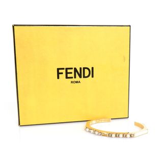 FENDI - フェンディ FENDI バングル メタル/フェイクパール ゴールド