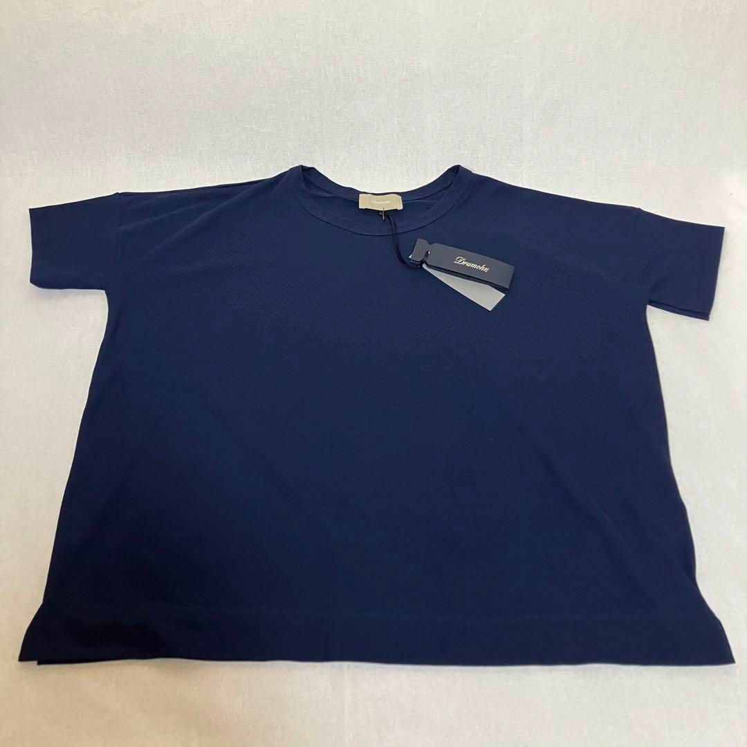 Drumohr(ドルモア)の新品 ドルモア DRUMOHR コットンTシャツ ミッドナイトブルー Sサイズ メンズのトップス(ニット/セーター)の商品写真
