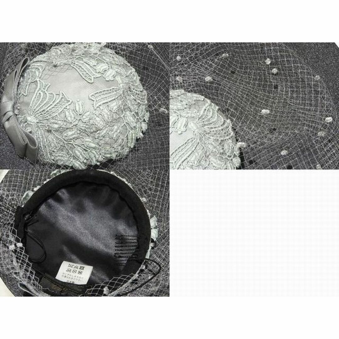 美品 銀座ボーグ トーク帽 ◆ 薄グリーン系 レディース レース デザイン ▼ 1