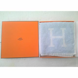 エルメス(Hermes)の★未使用 極美品 HERMES エルメス アヴァロン ハンドタオル ブルー★(タオル/バス用品)