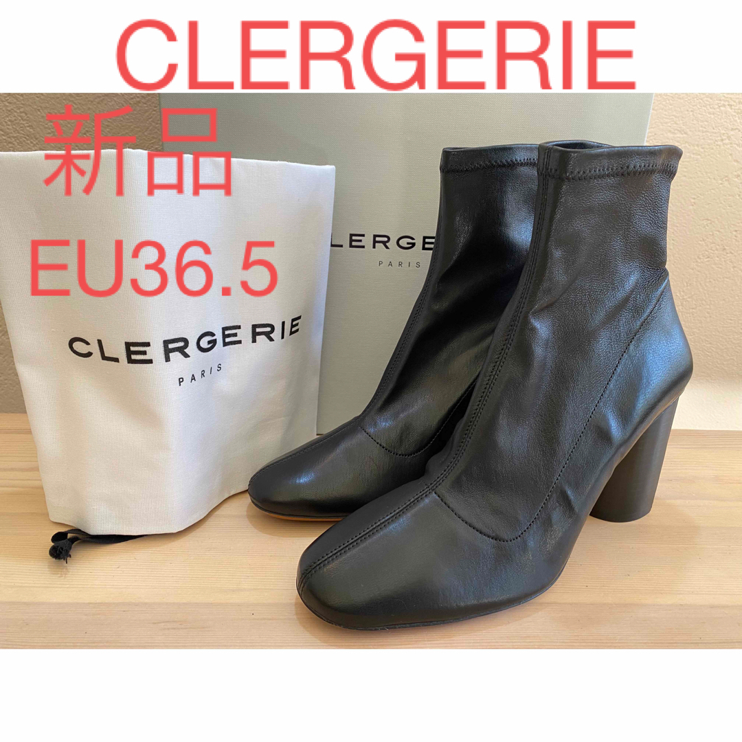 新品 CLERGERIE クレジュリー アンクルブーツ チャンキーヒール-