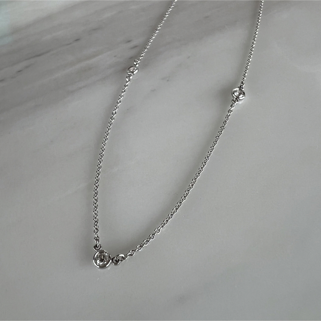 Tiffany ティファニー 3P ダイヤ バイザヤード ネックレス PT950