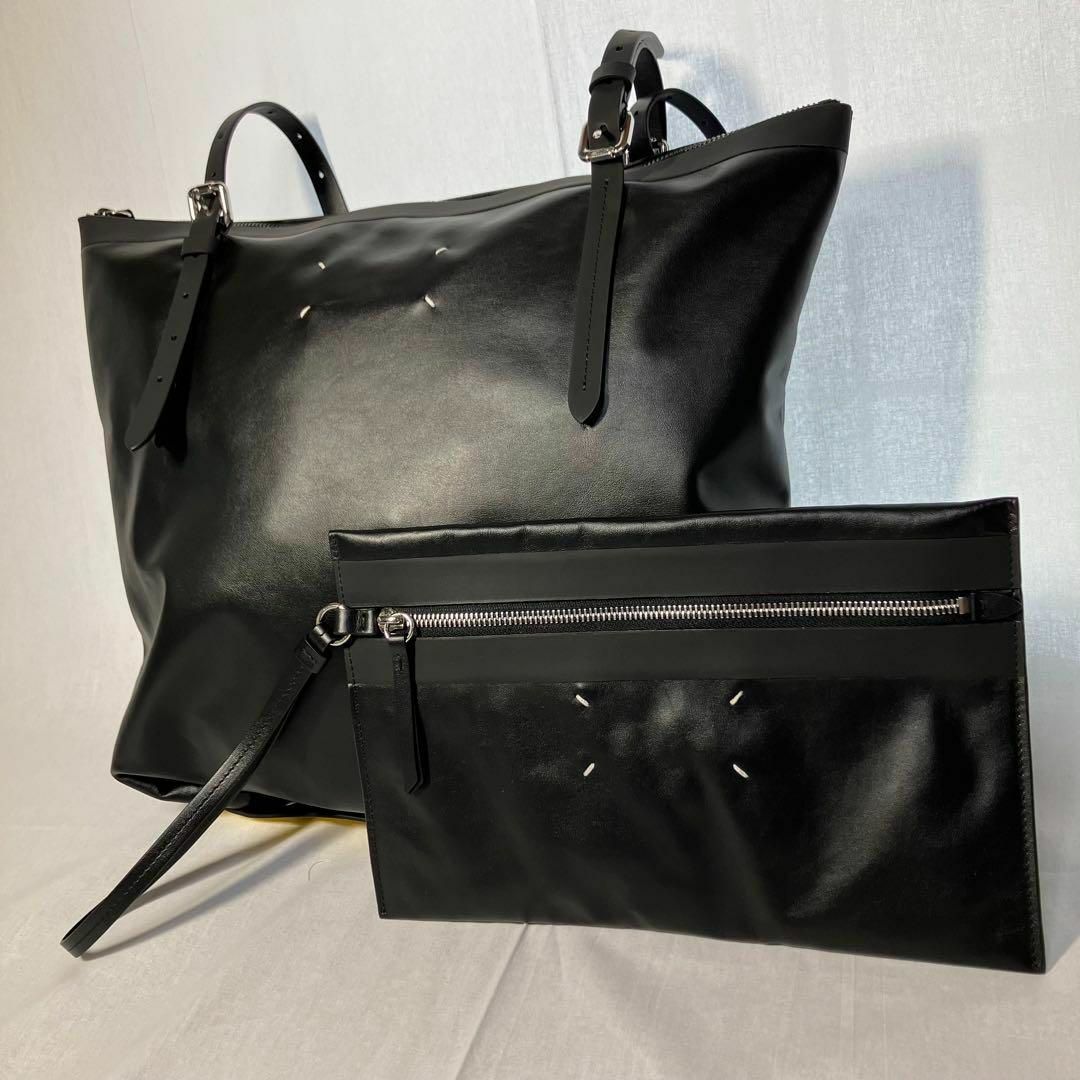 Maison Martin Margiela(マルタンマルジェラ)の新品 メゾンマルジェラ トートバッグ レザー ポーチ付 ブラック 2 メンズのバッグ(トートバッグ)の商品写真
