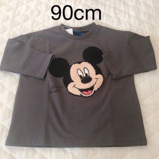 ディズニー(Disney)のバースデイ　ディズニー　ミッキー　モコモコ　長袖　シャツ　Tシャツ  90cm (Tシャツ/カットソー)