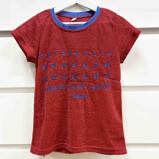 子ども服 キッズ服 キラキラ ラメ 個性的 ナンバー刺繍 Tシャツ トップス(Tシャツ/カットソー)