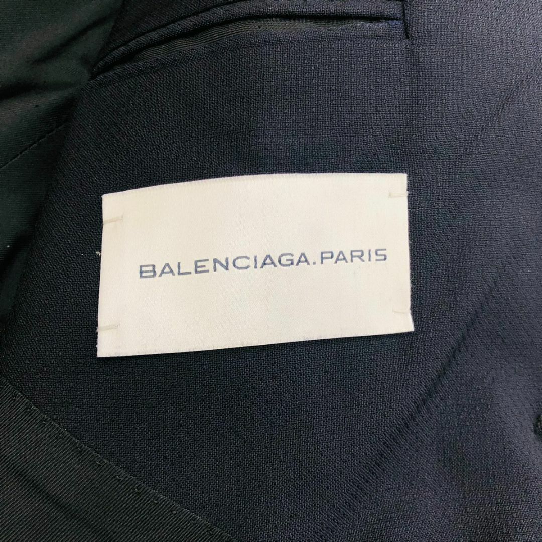 バレンシアガ　テーラードジャケット　２B　イタリア製　ネイビー 44サイズ