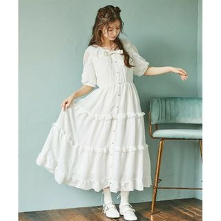 アクシーズファム(axes femme)のaxes femme POETIQUE★新品★リボン付ドーリーロングワンピース(ロングワンピース/マキシワンピース)