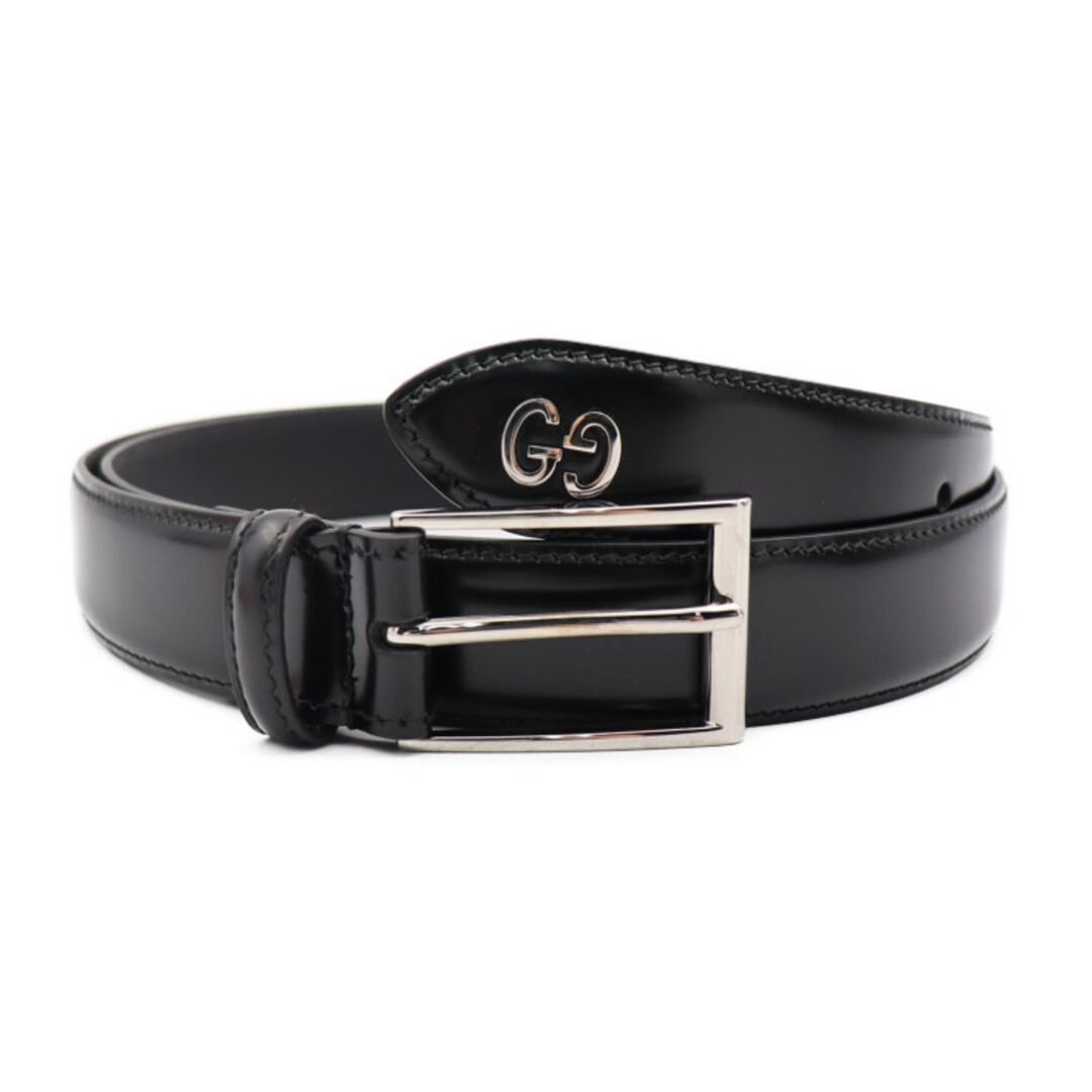 Gucci - GUCCI グッチ ベルト 474313 レザー ブラック シルバー金具