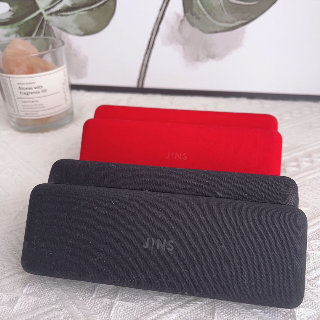 JINS(ジンズ)のJINS メガネケース 布生地メガネケース セット ケース 2個セット ペアー レディースのファッション小物(サングラス/メガネ)の商品写真