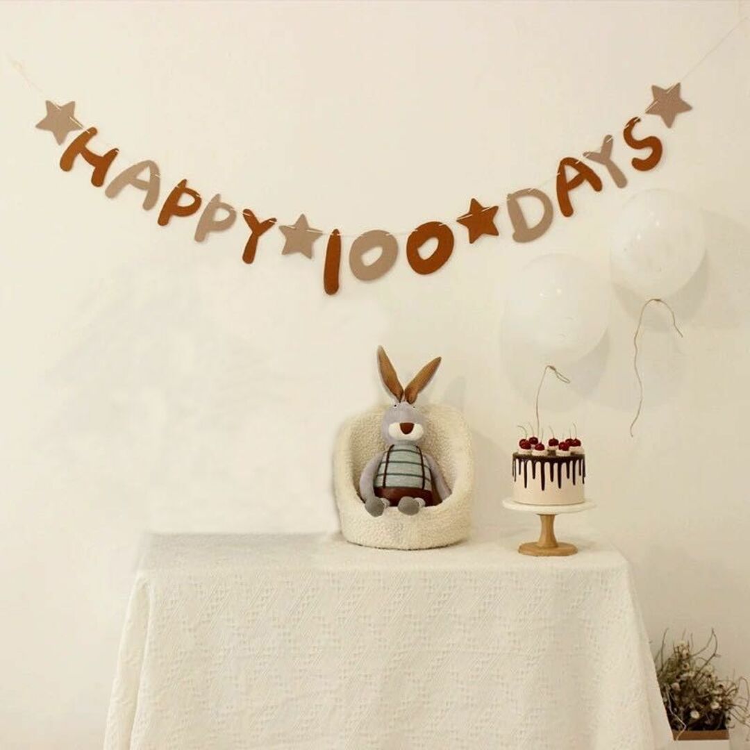 【祝百日】風船 パーティー バルーン 誕生日 お祝い 100日祝い ピンク インテリア/住まい/日用品のインテリア小物(ウェルカムボード)の商品写真