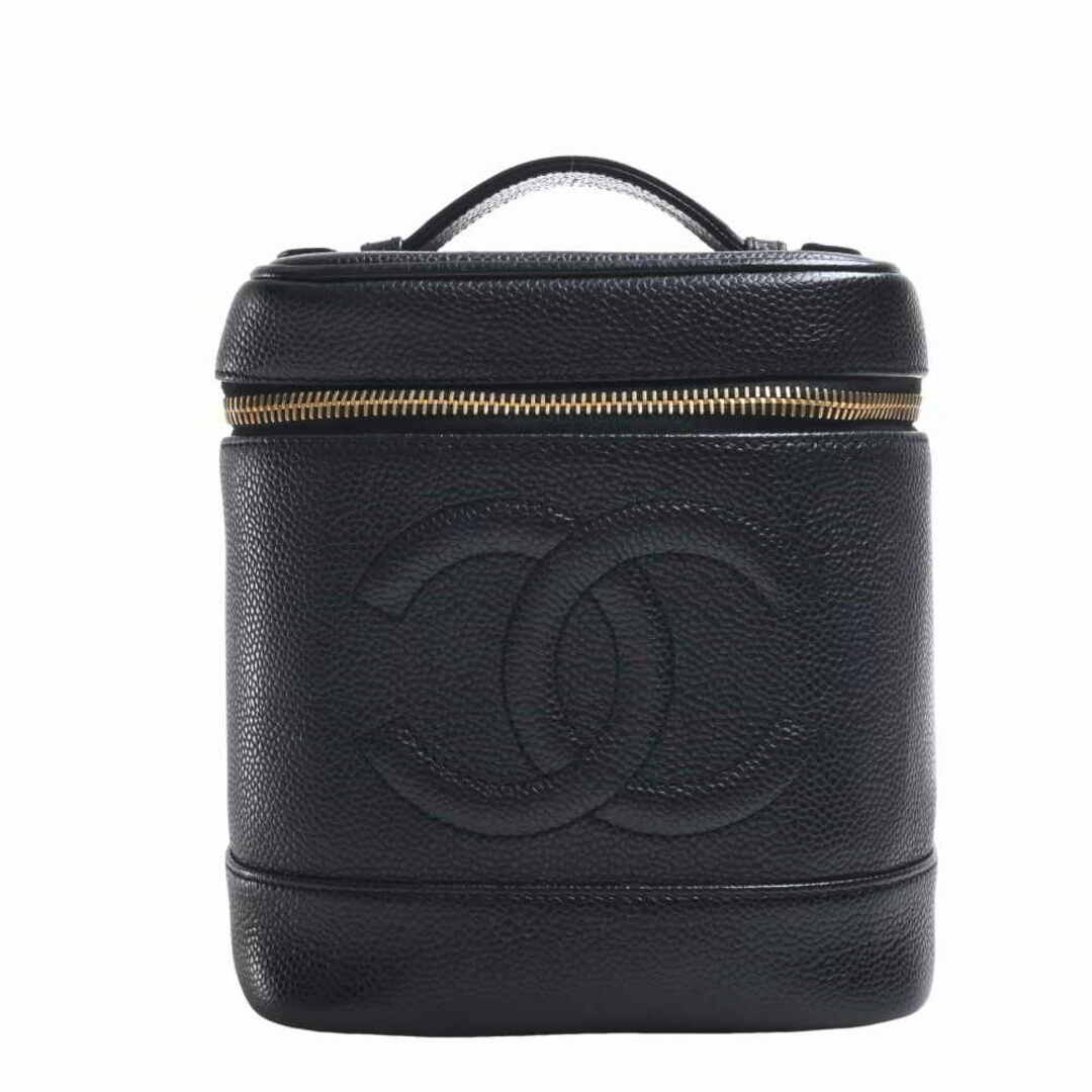 中古】CHANEL シャネル キャビアスキン ココマーク バニティバッグ