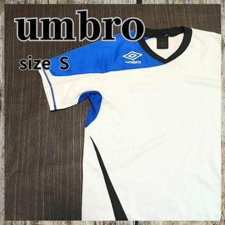 アンブロ(UMBRO)のumbro【S】トップス　スポーツウェア　速乾性　胸ロゴ　プリント　ブルー(Tシャツ/カットソー(半袖/袖なし))