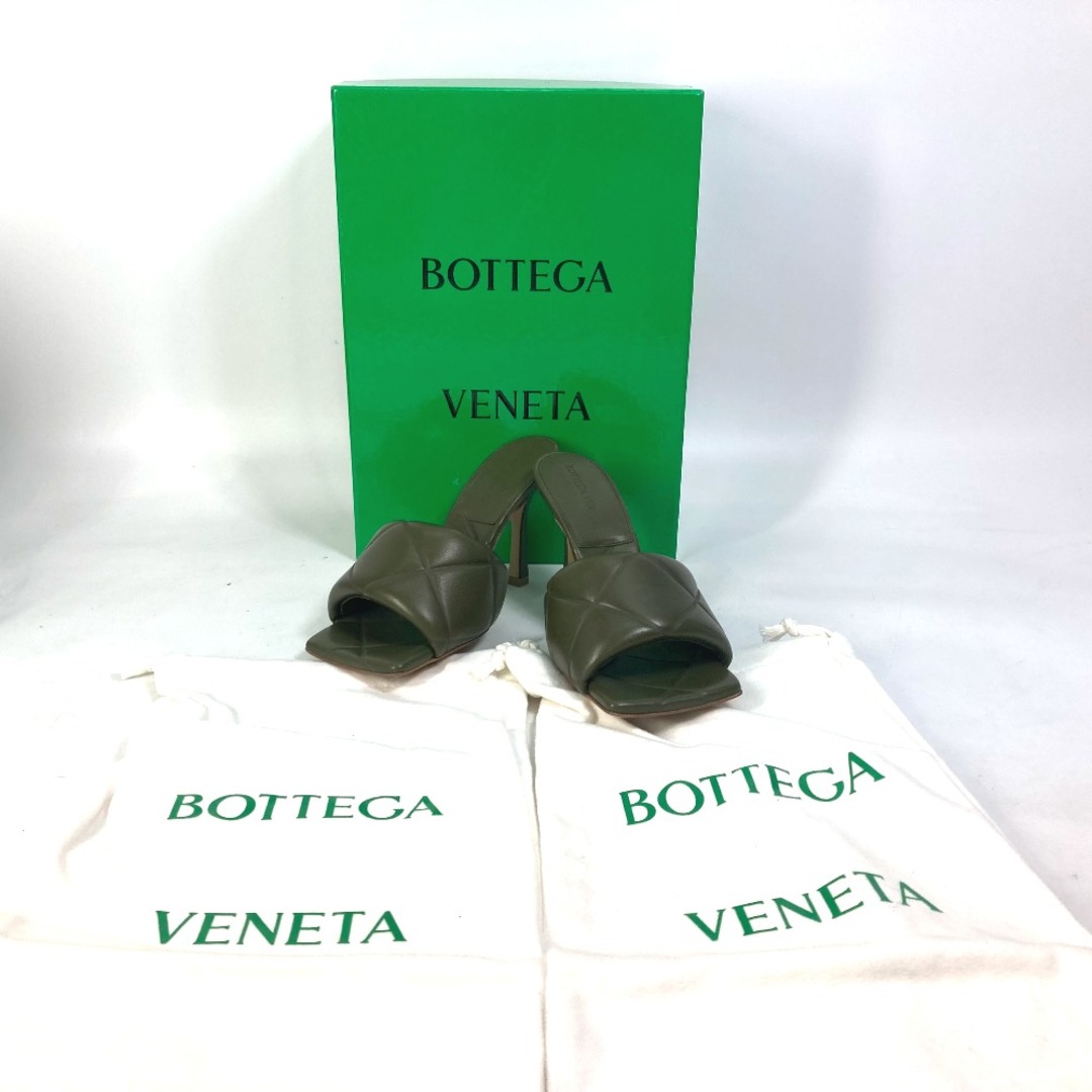ボッテガヴェネタ BOTTEGA VENETA ラバーリド ミュール RUBBER LIDO 639943 靴 ヒール イントレチャート サンダル レザー カーキ 未使用