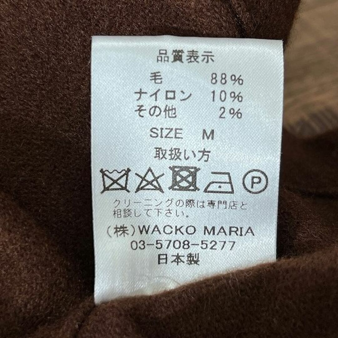 美品 ワコマリア 19AW ウール フランネル オープンカラー シャツ 茶 M