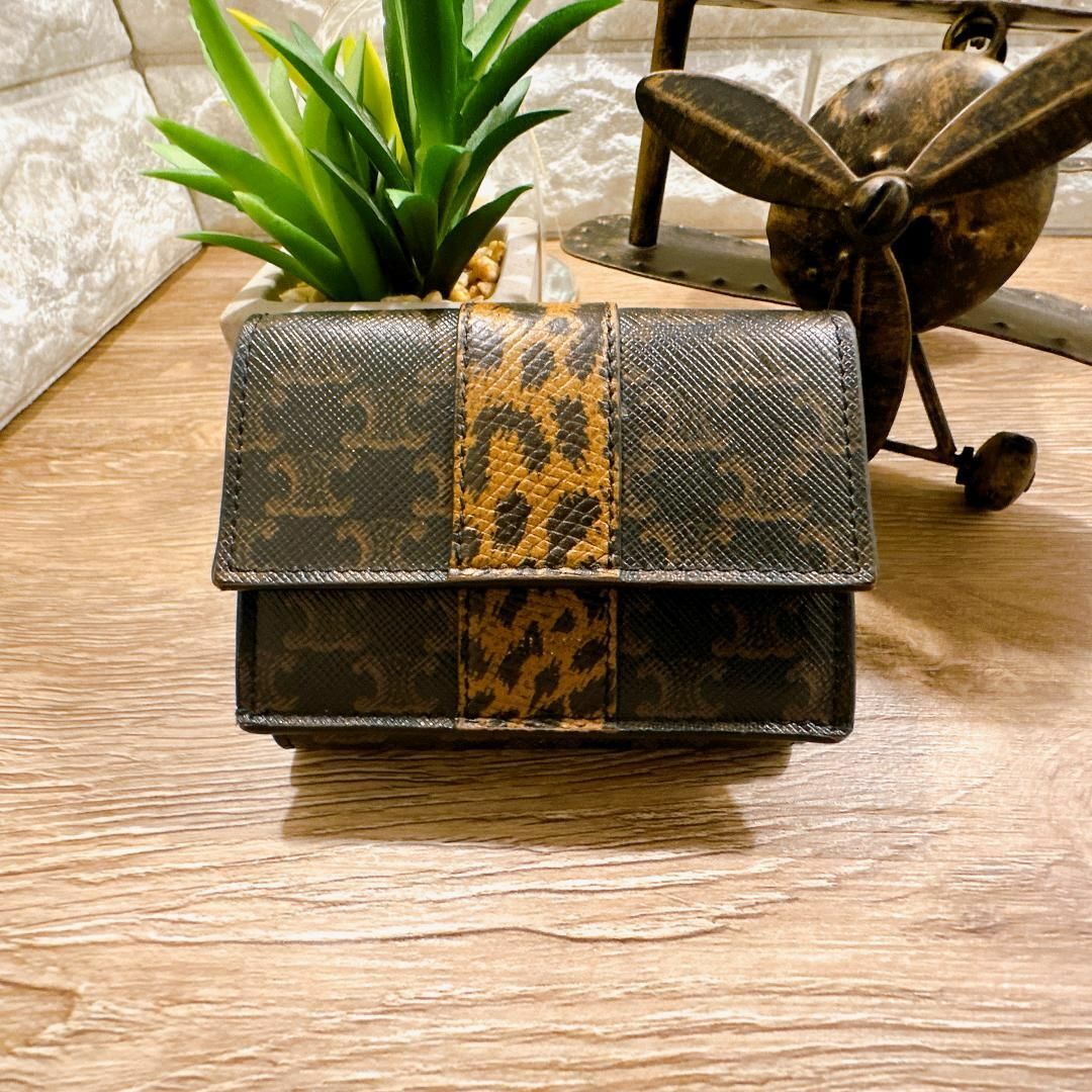 ◇セリーヌ◇ CELINE レオパード トリフォールドウォレット 三つ折り