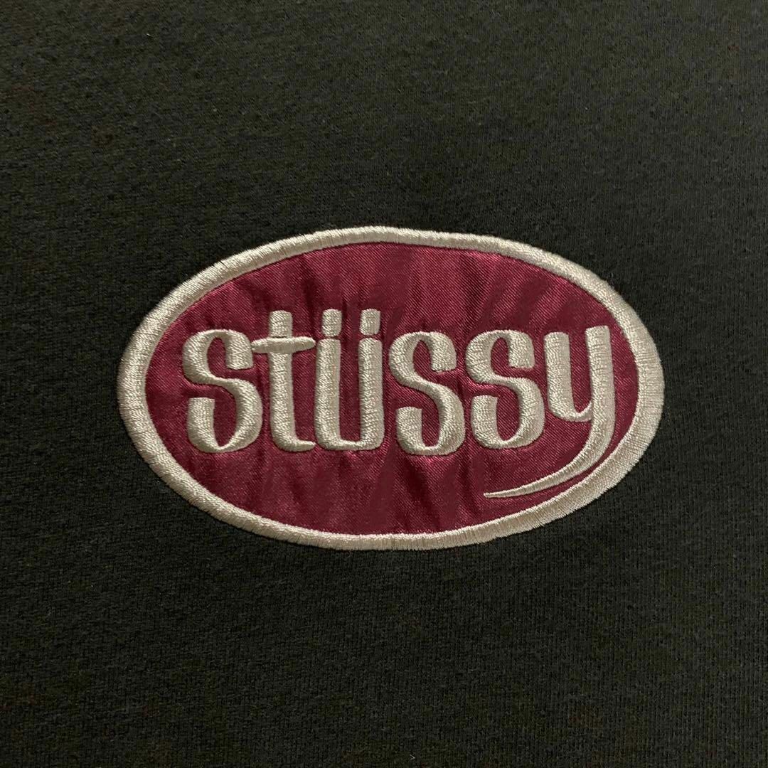 STUSSY - 【超人気モデル】ステューシー センター刺繍ロゴ ブラック 即