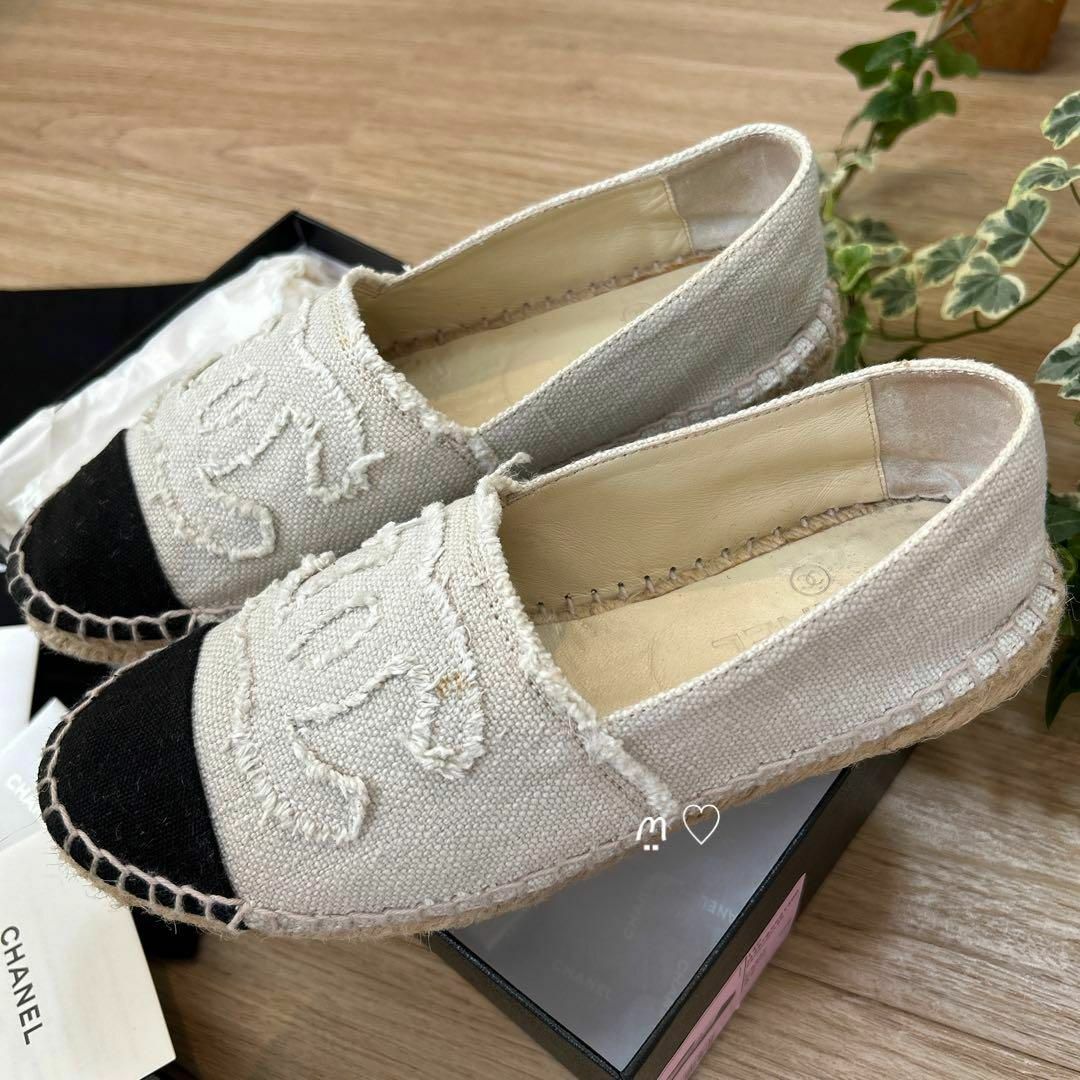 CHANEL シャネル エスパドリーユ 37 24cm シューズ靴 ココマーク-
