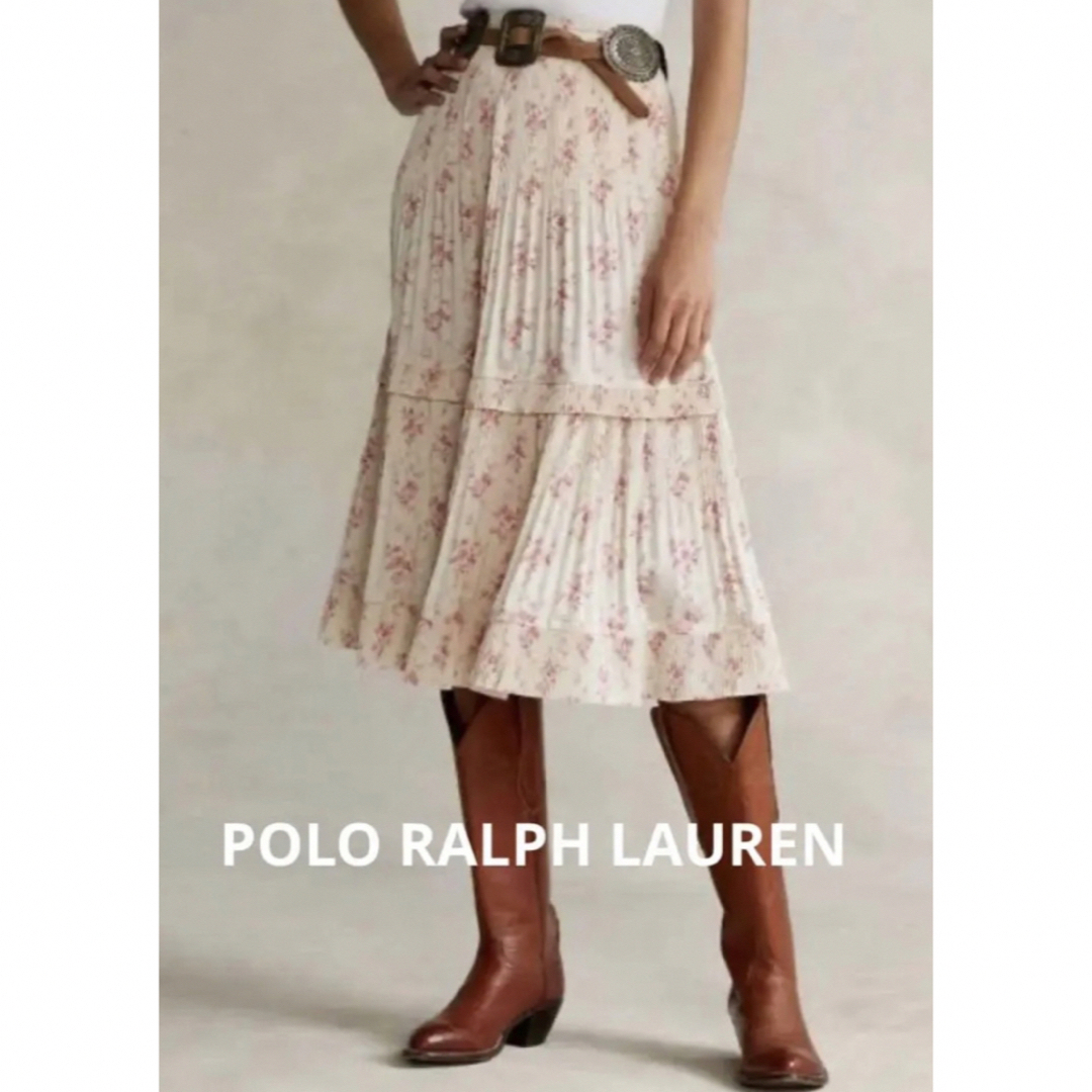 POLO RALPH LAUREN(ポロラルフローレン)のPOLO ラルフローレン　スカート　プリーツ　花柄　米国購入　新品 レディースのスカート(ロングスカート)の商品写真